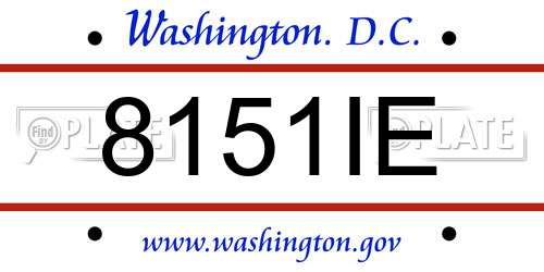 8151IE District Of Columbia License Plate