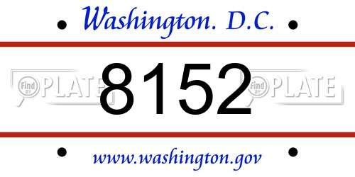 8152 District Of Columbia License Plate