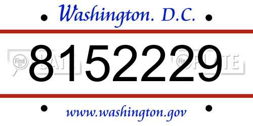 8152229 District Of Columbia License Plate