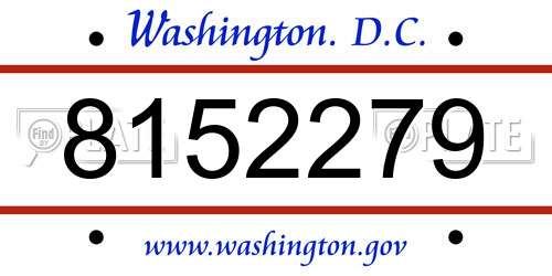8152279 District Of Columbia License Plate