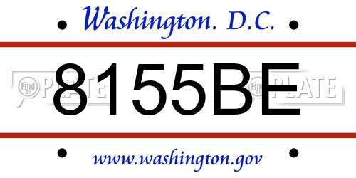 8155BE District Of Columbia License Plate