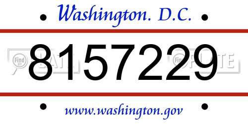 8157229 District Of Columbia License Plate