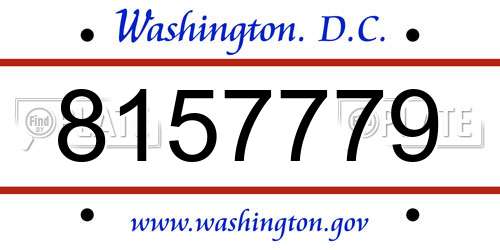 8157779 District Of Columbia License Plate