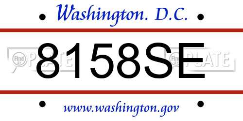 8158SE District Of Columbia License Plate