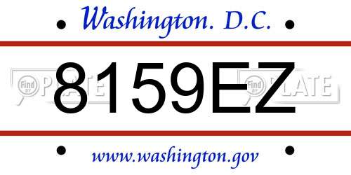 8159EZ District Of Columbia License Plate