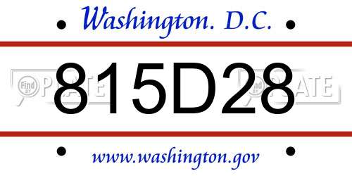 815D28 District Of Columbia License Plate