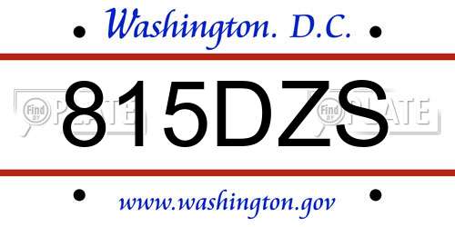 815DZS District Of Columbia License Plate