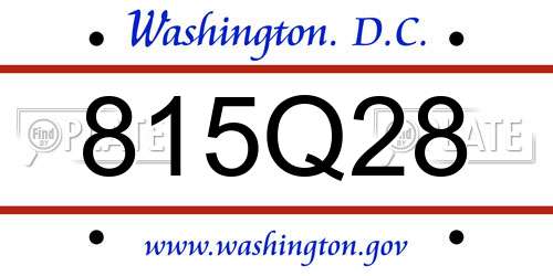 815Q28 District Of Columbia License Plate