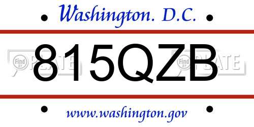 815QZB District Of Columbia License Plate