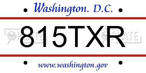 815TXR District Of Columbia License Plate