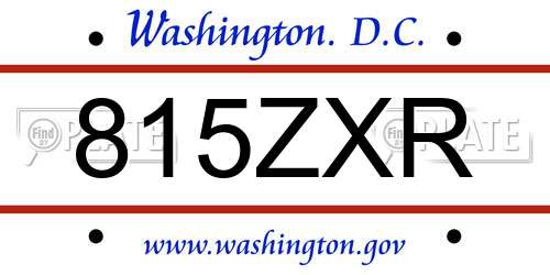 815ZXR District Of Columbia License Plate