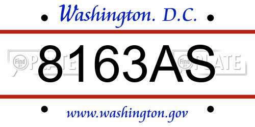 8163AS District Of Columbia License Plate