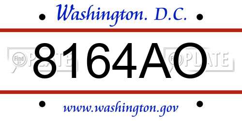 8164AO District Of Columbia License Plate
