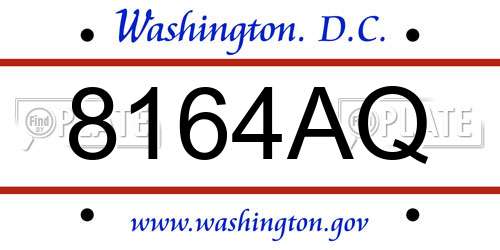 8164AQ District Of Columbia License Plate