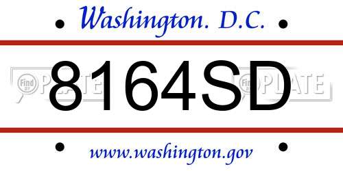 8164SD District Of Columbia License Plate