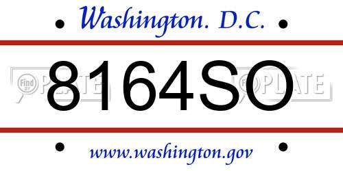 8164SO District Of Columbia License Plate