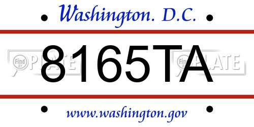 8165TA District Of Columbia License Plate