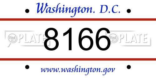 8166 District Of Columbia License Plate
