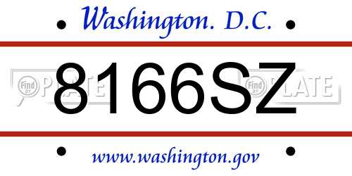 8166SZ District Of Columbia License Plate