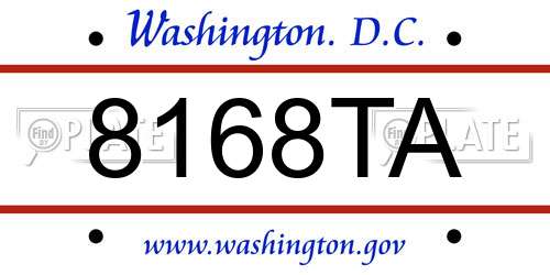 8168TA District Of Columbia License Plate