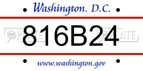 816B24 District Of Columbia License Plate