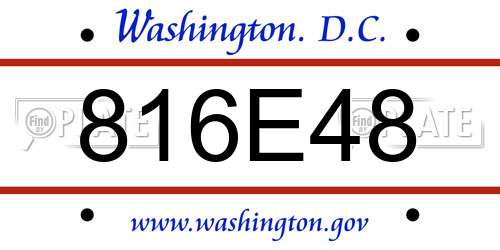 816E48 District Of Columbia License Plate
