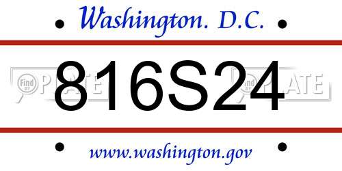 816S24 District Of Columbia License Plate