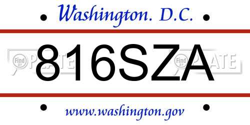 816SZA District Of Columbia License Plate