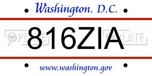 816ZIA District Of Columbia License Plate