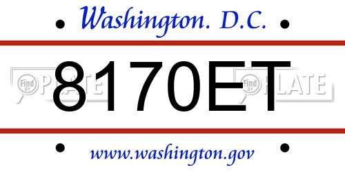 8170ET District Of Columbia License Plate