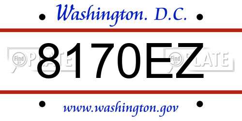 8170EZ District Of Columbia License Plate