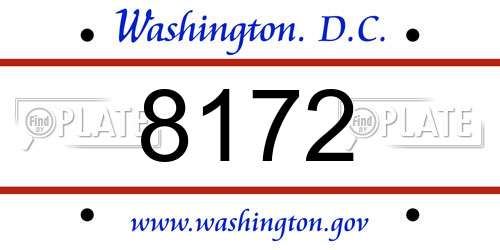 8172 District Of Columbia License Plate