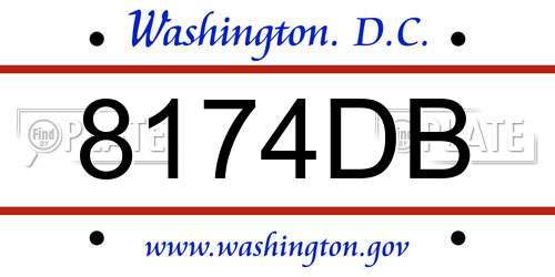 8174DB District Of Columbia License Plate