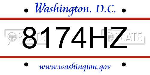 8174HZ District Of Columbia License Plate