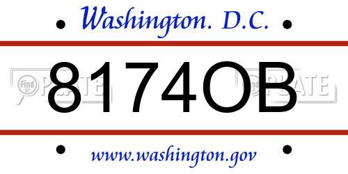 8174OB District Of Columbia License Plate