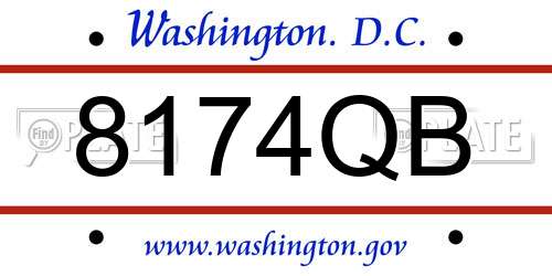 8174QB District Of Columbia License Plate