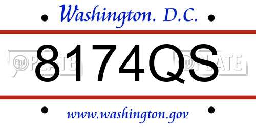 8174QS District Of Columbia License Plate