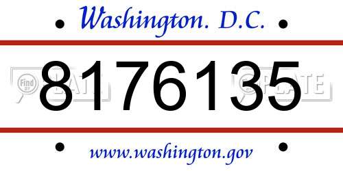 8176135 District Of Columbia License Plate