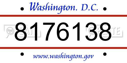 8176138 District Of Columbia License Plate