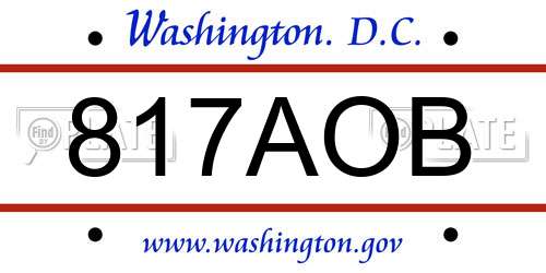817AOB District Of Columbia License Plate