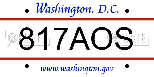 817AOS District Of Columbia License Plate