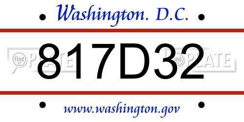 817D32 District Of Columbia License Plate