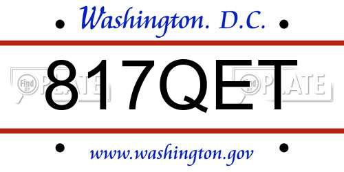 817QET District Of Columbia License Plate