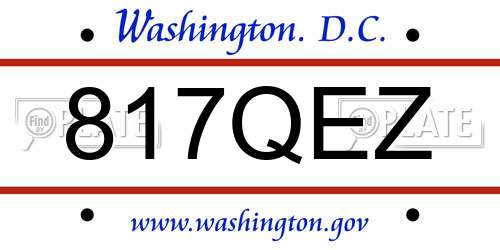 817QEZ District Of Columbia License Plate