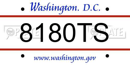 8180TS District Of Columbia License Plate