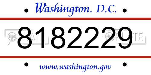 8182229 District Of Columbia License Plate
