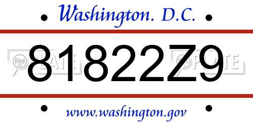 81822Z9 District Of Columbia License Plate
