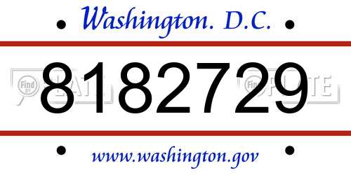 8182729 District Of Columbia License Plate