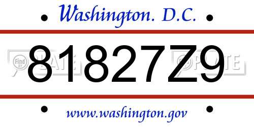 81827Z9 District Of Columbia License Plate