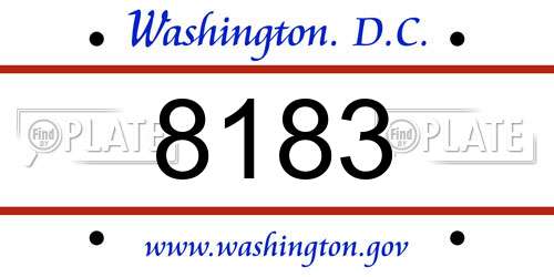 8183 District Of Columbia License Plate